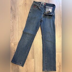 Quiksilver Y2K Low Rise Straight Leg Jeans Lip Print Pocket Size 28